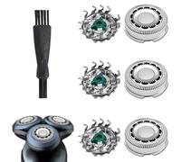 SH60/72 Lot de 3 têtes de rasage compatibles avec Philips Series 6000, SH60, S6000, S6810, S6820, S6850, S6880/81, avec brosse de nettoyage, accessoire de rasage sec et humide