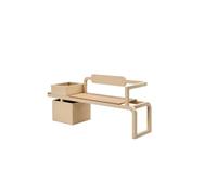 sH7pE5xj8m Banc de jardinière Siège extérieur avec bacs à Plantes intégrés | Ensemble de jardinière et banc en métal robuste, parfait for les patios, les parcs et les scénarios commerciaux(Petit)