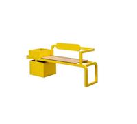 sH7pE5xj8m Banc de jardinière Siège extérieur de Banc Pot Fleur en métal | Ensemble de jardinière et banc en métal robuste, parfait for les patios, les parcs et les scénarios commerciaux(Petit)