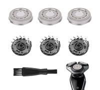 SH90/72 Tête de rasoir de rechange pour Phi lips S9000 Series, 3 pièces, compatible avec Phi lips Series 9000(S9xxx) 8000(S8xxx) SW97xx Têtes de rasage de rechange avec brosse
