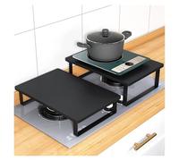 SHAARI Couvercle Pour Cuisinière À Gaz, Étagère Pour Plaque À Induction Matériau En Acier Inoxydable Durable, Longue Durée De Vie(Black,30x40x8.5cm)