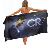 SHAARI Football Cristiano Ronaldo Serviettes de Plage Bain Towel Beach Serviette de Bain Microfibre Towels, Sable et à Séchage Rapide Les Adolescents (60x120cm)