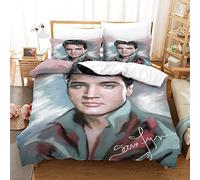 SHAARI Housse de Couette Elvis Presley, Parure de lit 140x200cm 3D en Microfibre avec Housse de Couette et taie d'oreiller 65x65cm