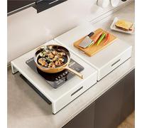 SHAARI Plaque De Recouvrement Pour Cuisinière À Gaz, Étagère Plaque À Induction, Matériau En Acier Inoxydable, Agrandit Votre Espace Cuisine(35x49cm)