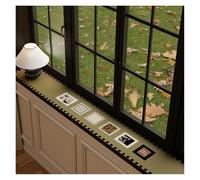 SHAARI Tapis De Rebord De FenêTre De Style FrançAis, Long Tapis De Protection Meuble TV Anti-PoussièRe DéCoupable pour Balcons Et Coins Lecture(Green,15x290cm)