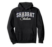 Shabbat Shalom Lettres de vœux juives rétro Bleu Varisty Sweat à Capuche