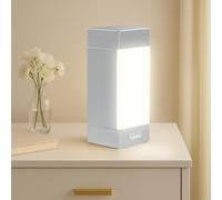Shabbos Glow Lampe carrée Shabbos - Argent élégant | Approuvé UL, casher pour Shabbo, capot occultant, plastique ignifuge, LED 15 W incluse