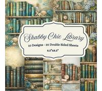 Shabby Chic Library Scrapbook Paper Pad 8.5"x8.5" | 10 Designs, 20 Double-Sided Sheets - Premium Color for Junk Journaling, Card Making, Collage & DIY ... Mixed Media Art, Decoupage, Gift Wrapping