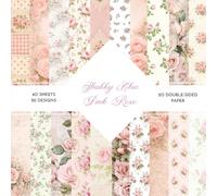 Shabby Chic Pink Rose Scrapbook Paper: | Shabby Chic Pink Rose Craft Paper | 8.5 x 8.5 inch | Shabby Chic Pink Rose Themed Patterns | 40 patterned double sided sheets (20 designs) |