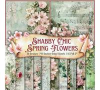 Shabby Chic Spring Flowers Scrapbook Paper Pad: 20 Vintage Old Paper Floral Designs, 40 Double-Side Sheets (2 Per Design) Printed on 8.5"x8.5" Sized ... Journaling, DIY, Cardstock, Album Etc.