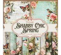 Shabby Chic Spring Scrapbook Paper Craft Pad: 18 Rustic Designs, 36 Double-Side Sheets Printed on 8.5"x8.5" Sized Paper. Perfect for Card Making, ... Gift Wrapping, Decoration, Album and More!