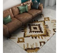 Shabby Chic Tapis Style Ethnique & Tribal Motif Géométrique Lavable Antidérapant Doux Pliable Mince Tapis pour Salle à Manger Chambre 50 x 80 cm