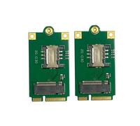 SHABD 2Pcs 4G 5G M.2 NGFF vers Pcie Adaptateur NGFF vers Mini Pci-E Adaptateur avec Emplacement pour Carte SIM pour L860- DW5820E DW5816E EM7455
