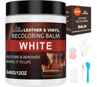 SHABEIBEI 340g Kit Reparation Cuir,Teinture Cuir Recoloration du Cuir Crème pour Restaurer la Couleur et Nourrir Le Cuir Délavé Restaurateur de Couleur de Meubles pour canapés, Chaussures (Blanc)