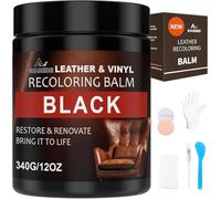 SHABEIBEI 340g Kit Reparation Cuir,Teinture Cuir Recoloration du Cuir Crème pour Restaurer la Couleur et Nourrir Le Cuir Délavé Restaurateur de Couleur de Meubles pour canapés, Chaussures (Noir)