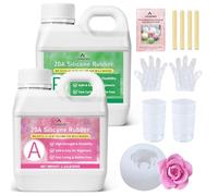 SHABEIBEI Silicone pour Moulage Translucide 1L 20A - Caoutchouc de Silicone Liquide, Prise Rapide, Non Toxique - pour Résine, Moulage, Cire, Plâtre, Savon, Bijoux, Bricolage, DIY