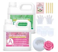 SHABEIBEI Silicone pour Moulage Translucide 2L 20A - Caoutchouc de Silicone Liquide, Prise Rapide, Non Toxique - pour Résine, Moulage, Cire, Plâtre, Savon, Bijoux, Bricolage, DIY