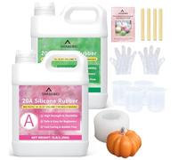 SHABEIBEI Silicone pour Moulage Translucide 4L 20A - Caoutchouc de Silicone Liquide, Prise Rapide, Non Toxique - pour Résine, Moulage, Cire, Plâtre, Savon, Bijoux, Bricolage, DIY