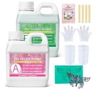 SHABEIBEI Silicone pour Moulage Vert Jade 1L 20A - Caoutchouc de Silicone Liquide Transparent, Prise Rapide, Non Toxique - pour Résine, Moulage, Cire, Plâtre, Savon, Bijoux, Bricolage, DIY