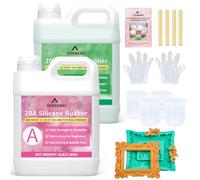 SHABEIBEI Silicone pour Moulage Vert Jade 4L 20A - Caoutchouc de Silicone Liquide Transparent, Prise Rapide, Non Toxique - pour Résine, Moulage, Cire, Plâtre, Savon, Bijoux, Bricolage, DIY