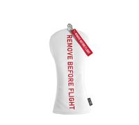SHABIER Couvre-Club de Golf Blanc avec Motif « Remove Before Flight » Rouge