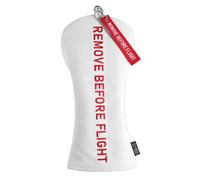SHABIER Couvre-Club de Golf Blanc avec Motif « Remove Before Flight » Rouge