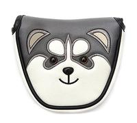 SHABIER Couvre-club de golf en cuir synthétique avec motif husky, motif animaux de dessin animé (maillet)