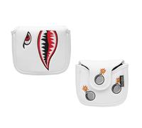 SHABIER Housse de putter de golf blanche avec motif requin tigre grand maillet