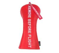 SHABIER Housse de tête de golf avec motif « Remove Before Flight » pour club de golf (housse de conducteur rouge)