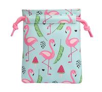 SHABIER Pochette de golf en cuir synthétique avec cordon de serrage, accessoire de golf portable (flamants roses)