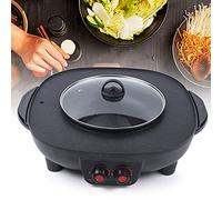 Shabu Hot Pot en acier inoxydable 26 cm Double face Double face Plaque de cuisson à induction avec cloison pour fête