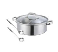 Shabu Shabu Faitout avec couvercles Batterie de cuisine pour fête, restaurant, maison, 32 cm, argenté