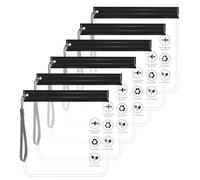 SHACHENH Sacs Zip pour Liquides en Avion 1L, Lot de 6 Sacs de Voyage Transparents Approuvés par la TSA, Pochettes 1 Litre pour Bagage à Main, Accessoires Essentiels de Voyage pour Avion