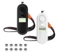 Shackcom 2pcs Podomètre Alarme personnelle 125dB Alarme de Poche avec Lumière LED Avertisseur Alarme de Sécurité avec Piles Anti Agression pour Femme Enfants Personnes Agées - Blanc+Noir