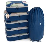 Shacke Lot de 6 cubes d'emballage légers pour organiseur de bagages de voyage (bleu marine)