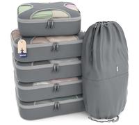 Shacke Lot de 6 cubes d'emballage légers pour organiseur de bagages de voyage (gris anthracite)