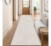 SHACOS Beige Tapis Couloir 60x240 cm Antidérapant, Tapis de Passage Cuisine Lavable en Machine Doux Long, pour Entrée, Salon, Chambre
