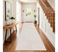 SHACOS Beige Tapis Couloir 80x400 cm Antidérapant, Tapis de Passage Cuisine Lavable en Machine Doux Long, pour Entrée, Salon, Chambre