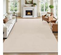 SHACOS Tapis Beige Salon 160 x 230 cm Tapis Antidérapant Moelleux Lavable Grand Moquette Chambre à Coucher Doux pour Chambre d'enfant