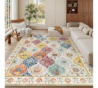 SHACOS Tapis Coloré Salon 200x290 cm Tapis Lavable Chambre à Coucher Doux Antidérapant Chambre d'enfant Vintage Grand Tapis à Poils Courts Boho