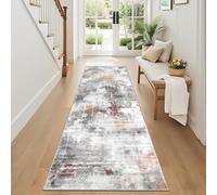SHACOS Tapis de Couloir 65x180cm, Poil Ras Tapis de Passage Couloir Antidérapant et Lavable Moderne Motif Abstrait Tapis de Sol Long Entrée Doux pour Porte Couloir Cuisine Buanderie Chambre, Coloré