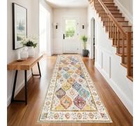 SHACOS Tapis de couloir antidérapant, lavable, style bohème, long, pour couloir, entrée, chambre à coucher, salon, multicolore, 80 x 300 cm