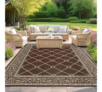 SHACOS Tapis Extérieur Terrasse 240x300cm Tapis Balcon Exterieur Resistant Pluie Impermeable Tapis Camping Car Exterieur Pliable Tapis de Sol Extérieur en Plastique pour Terrasse, Jardin