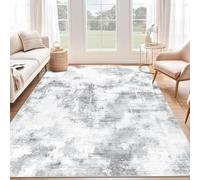 SHACOS Tapis Salon 160x230cm, Poil Ras Moderne Motif Abstrait Tapis Descente de Llit Chambre Adulte Antidérapant Tapis de Sol Doux pour Chambre à Coucher, Salle a Manger, Gris Clair