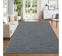 SHACOS Tapis Salon Moderne Gris 160x230cm Poil Ras de Chambre Adulte Antidérapant Tapis de Sol Decoratif Bohème Chic pour Salon, Chambre, Salle à Manger, Cuisine