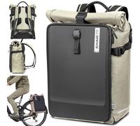 SHAD Bikes Sacoche Velo Porte Bagage Arriere 22L - Sac a Dos Velo Etanche Convertible - Sac a Dos Ordinateur 17 Pouces Roll-Top R-Pet - Jusqu’à 8?kg - Idéal Cycliste Urbain