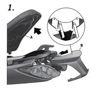 Shad Yamaha Xmax 125/250 10/13 Top Case Rear Fitting Argenté