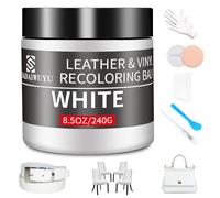 SHADAIWUYU Kit Reparation Cuir,240g Teinture Cuir Blanc,Peinture Cuir Liquide pour Réparer Les éraflures et la Décoloration sur Canapés, Meubles en Vinyle, Sièges d'auto, Chaussures et Selles