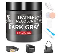 SHADAIWUYU Kit Reparation Cuir,240g Teinture Cuir Gris Foncé,Peinture Cuir Liquide pour Réparer Les éraflures et la Décoloration sur Canapés, Meubles en Vinyle, Sièges d'auto, Chaussures et Selles
