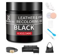 SHADAIWUYU Kit Reparation Cuir Noir,Teinture Cuir,Peinture Cuir Liquide pour Réparer Les éraflures et la Décoloration sur Canapés, Meubles en Vinyle, Sièges d'auto, Chaussures et Selles